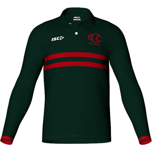 Adults long sleeve polo front