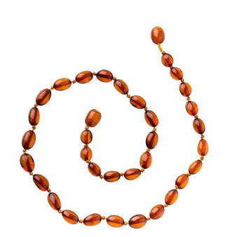 Genuine Baltic Amber Polished Oval Butterscotch Babies Teething Necklace