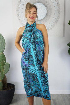 Retro Batik Turquoise Sarong