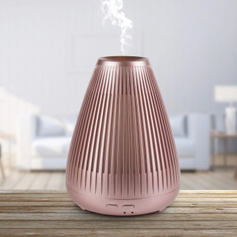 Aroma-Flare Metallic Rose Gold Ultrasonic Essential Oil Diffuser