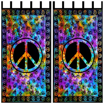 Pair of Peace Tie Dye Curtains