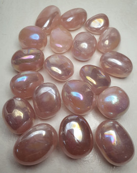 Aura Rose Quartz Tumble Stone