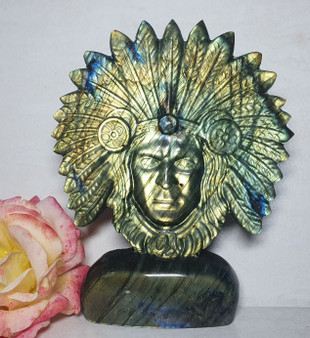 Labradorite Indian Carving