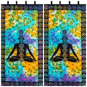 Pair of Chakra Tie Dye Curtains