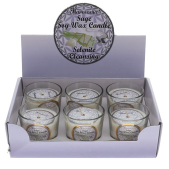 Cleansing Selenite Sage Scented Votive Candle