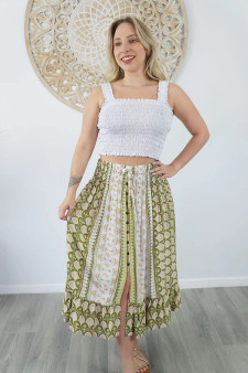 Tangelo Olive 'Scallops' Skirt