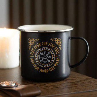 Viking Compass Enamel Style Mug