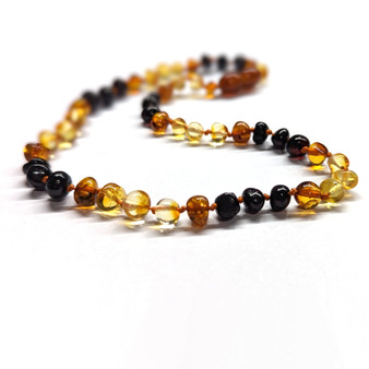 Genuine Baltic Amber Polished Rainbow Bursts Babies Teething Necklace