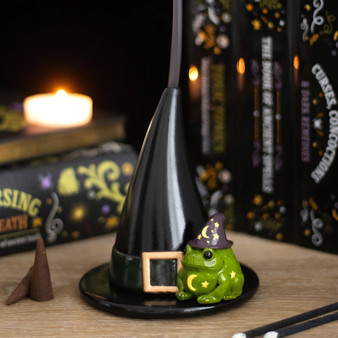 Magic Toad and Witch Hat Incense Cone Holder