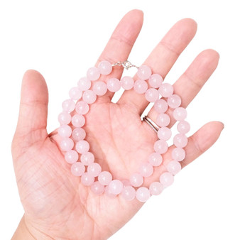 Rose Quartz Round Beads Necklace