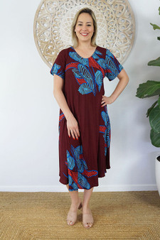 Maroon Fishbone Newport Dress