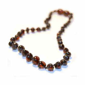 Genuine Baltic Amber Polished Round Cherry Children's Necklace