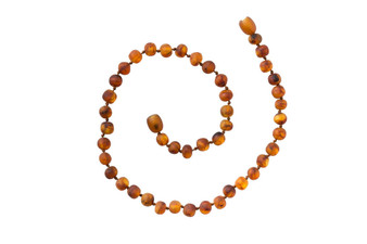 Genuine Baltic Amber Unpolished Round Butterscotch Babies Teething Necklace