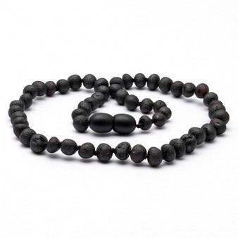 Genuine Baltic Unpolished Cherry Amber Babies Teething Necklace