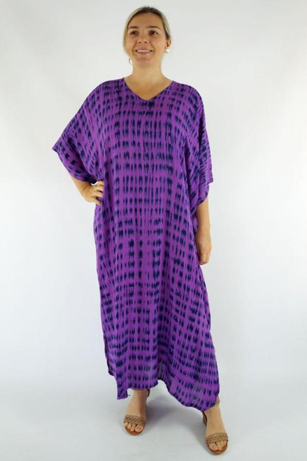 Purple Teardrop Long Kaftan