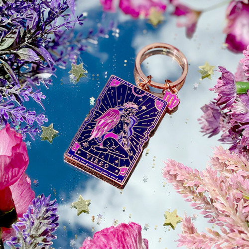 Virgo Zodiac Enamel Keyring