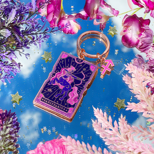 Sagittarius Zodiac Enamel Keyring