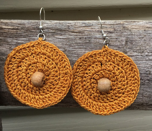 Fair Trade, Ethical Tatted Earrings - Mustard Fair Trade, Ethical Tatted Earrings - Mustard