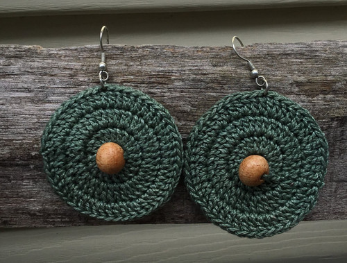 Fair Trade, Ethical Tatted Earrings - Green