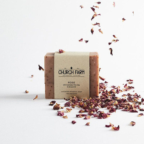 Rose Soap with Australian Pink Clay & Almond Oil