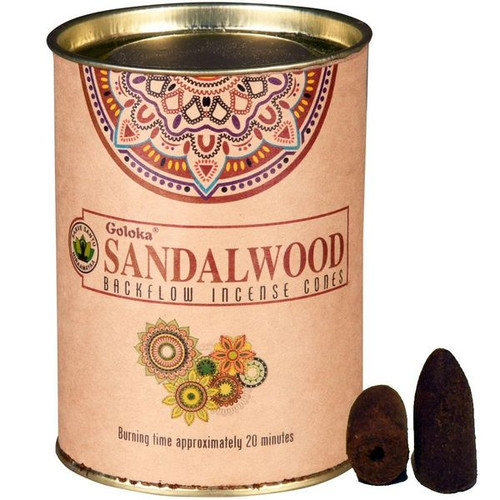 Goloka Sandalwood Backflow Incense Cones