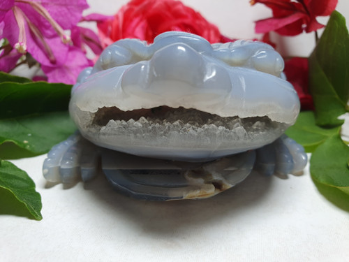 Druzy Agate Lucky Frog Carving