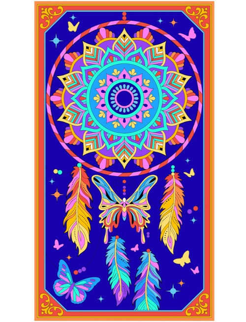 Dreamcatcher Printed Cotton Wall Hanging/Bedspread/Throw