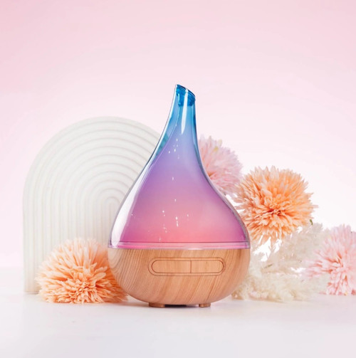 Aroma-Bloom Diffuser Wood & Turquoise + Bonus OIl