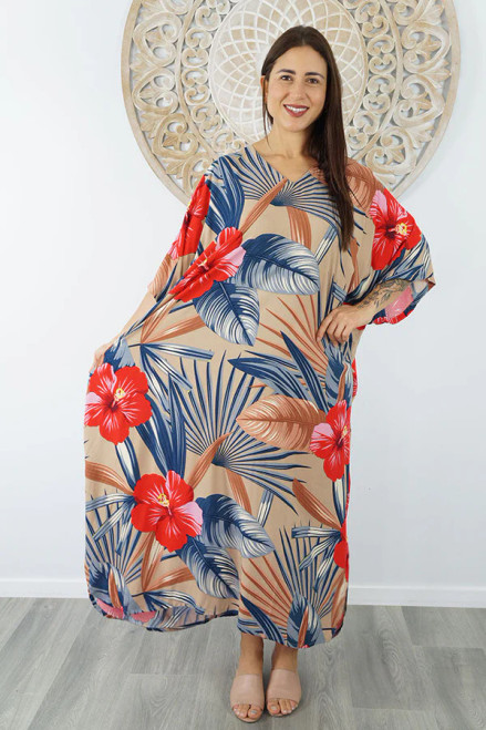 Latte "Bloom" Premium Long Kaftan