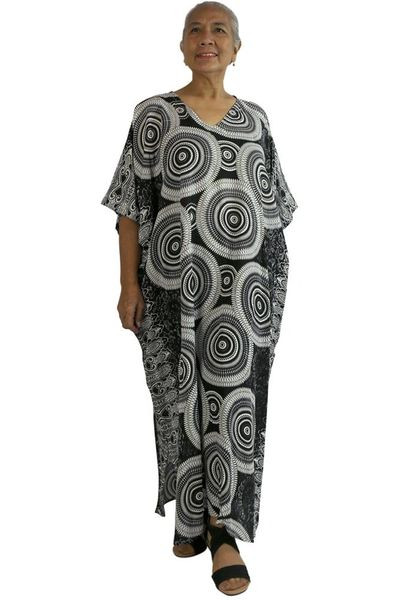 Sundrenched Long Black Mantra Kaftan
