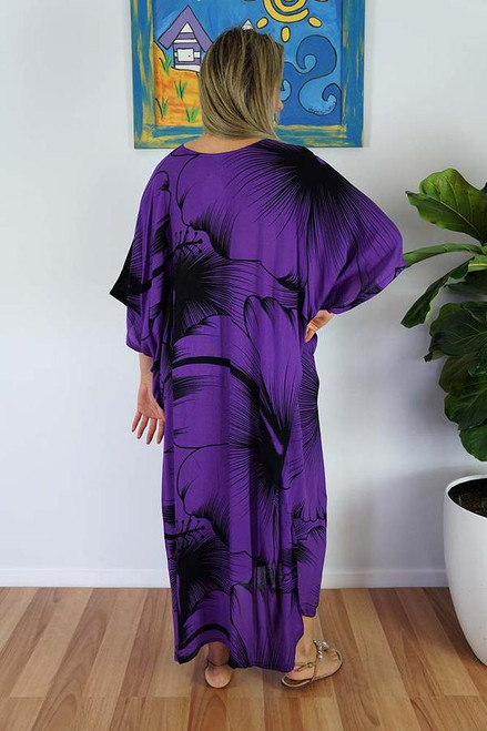 Long Purple Outline Kaftan