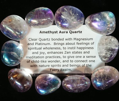 Amethyst Aura Quartz Tumble Stone