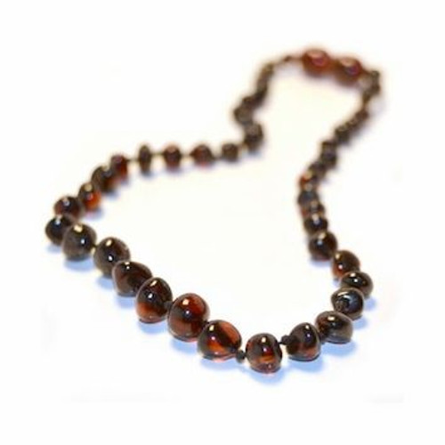 Genuine Baltic Amber Polished Round Cherry Children's Necklace