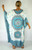 Tunisia White/Blue Long Kaftan