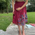 Fair Trade Paisley Magenta Upcycled Fabric Wrap Skirt