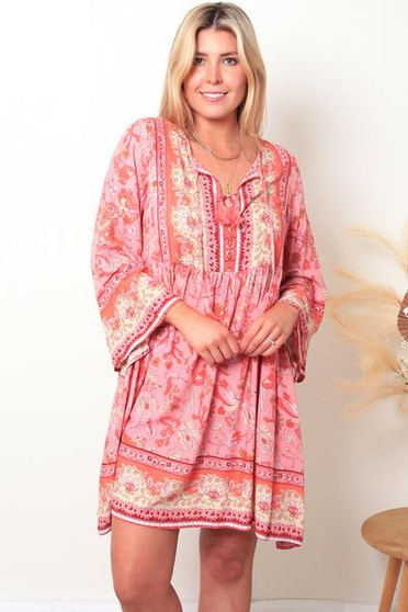 Nina 3/4 Sleeve Mini Dress