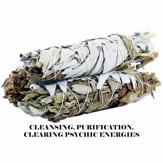 White and Black Sage Smudge Stick 10cm