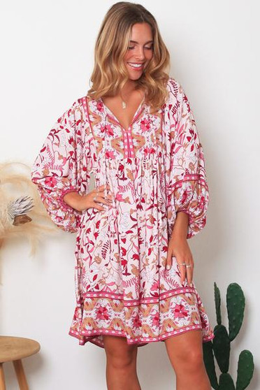 Luisa 3/4 Sleeves Mini Dress