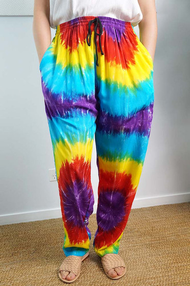Rainbow Tie Dye Happy Pants