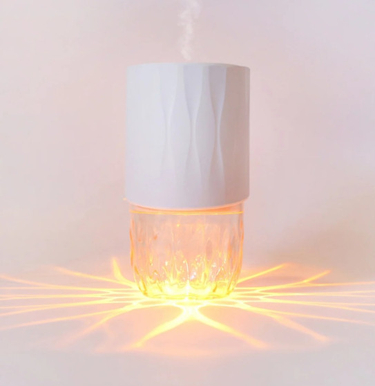 Blush Pink Aroma-Petal Crystal Light Diffuser + Bonus Oil