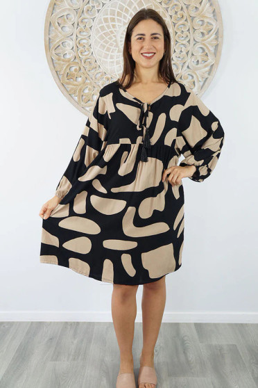 Avocado Dress "Abstract Geo" Black