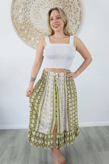 Tangelo Olive 'Scallops' Skirt