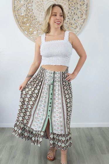 Tangelo Brown 'Scallops' Skirt