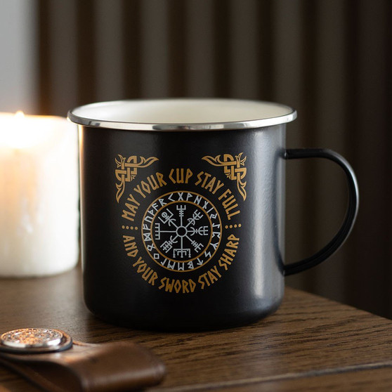 Viking Compass Enamel Style Mug