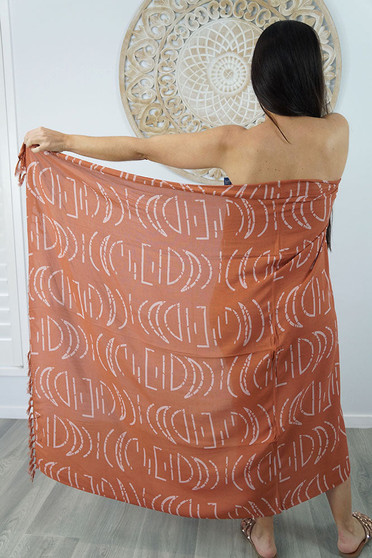 Terracotta 'Halfmoon' Sarong