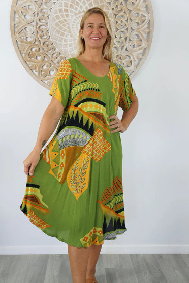 Lime Aztec Newport Dress