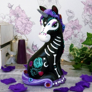 Sugarcorn Black Day of the Dead Skeleton Unicorn