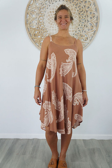 Taupe Tree of Life Montego Dress