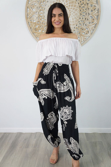 Black Tree of Life Harem Pants