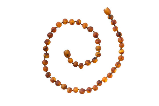 Genuine Baltic Amber Unpolished Round Butterscotch Babies Teething Necklace